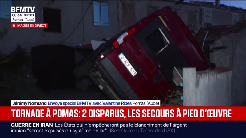 Les images des dégâts dans le village de Pomas, dans l'Aude, après le passage d'une tornade