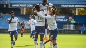 Boulaye Dia (Reims), auteur d'un triplé à Montpellier