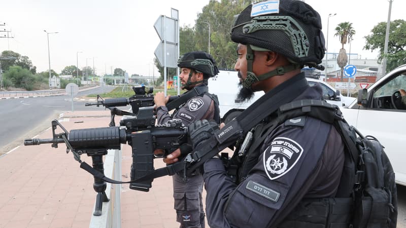 La police israélienne, près de la frontière de Gaza, le 9 octobre 2023