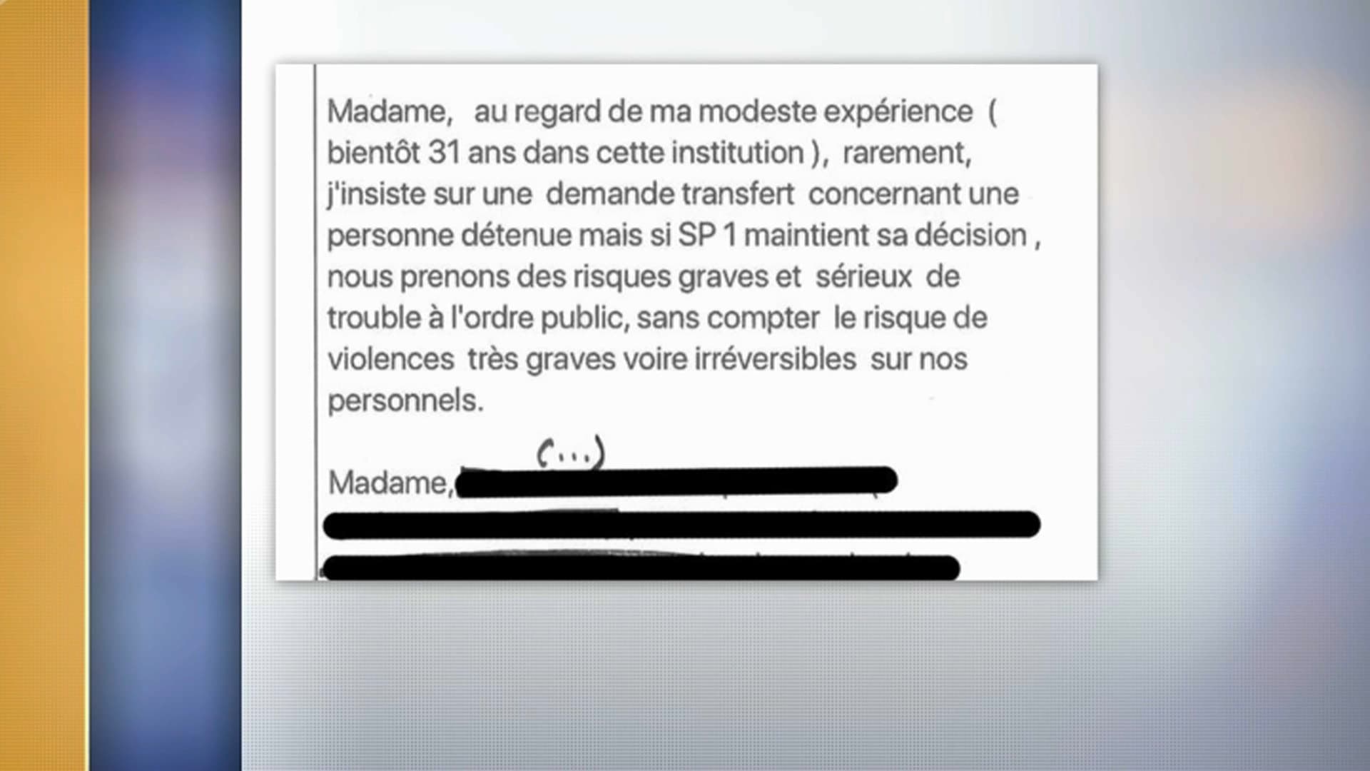 L'échange de mails entre la direction interrégionale de Paris et la direction de l'administration pénitentiaire