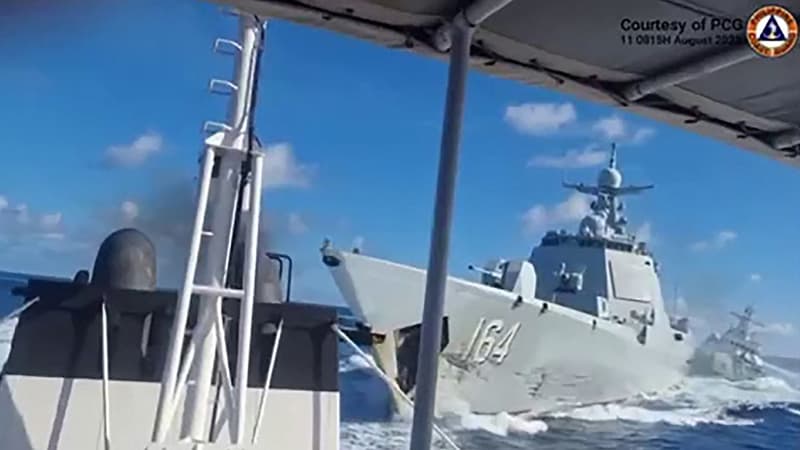 Tensions en mer de Chine: les images de l'impressionnante collision entre deux navires chinois