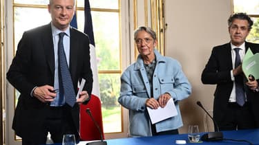 Elisabeth Borne, Bruno Le Maire et Christophe Béchu à Matignon le 27 octobre 2022