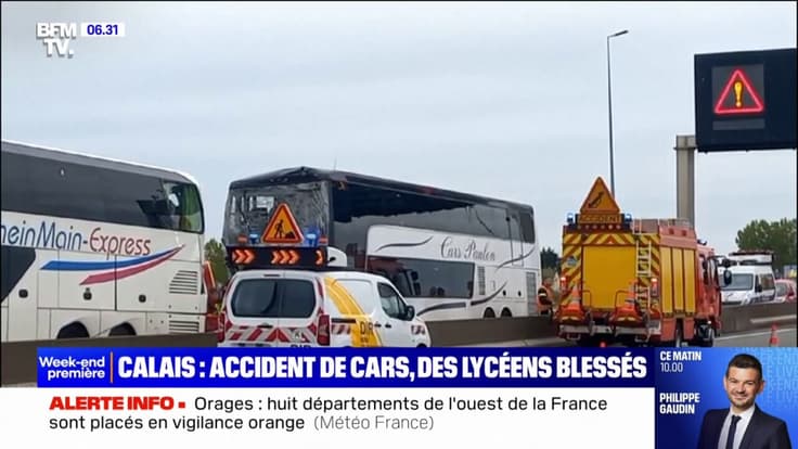 À Calais, un accident entre un poids lourd et deux cars scolaires fait plusieurs blessés