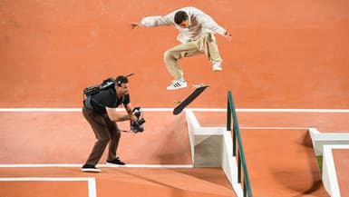 Le skateur français Vincent Milou au Street League Skateboarding à Roland-Garros, 11 octobre 2025
