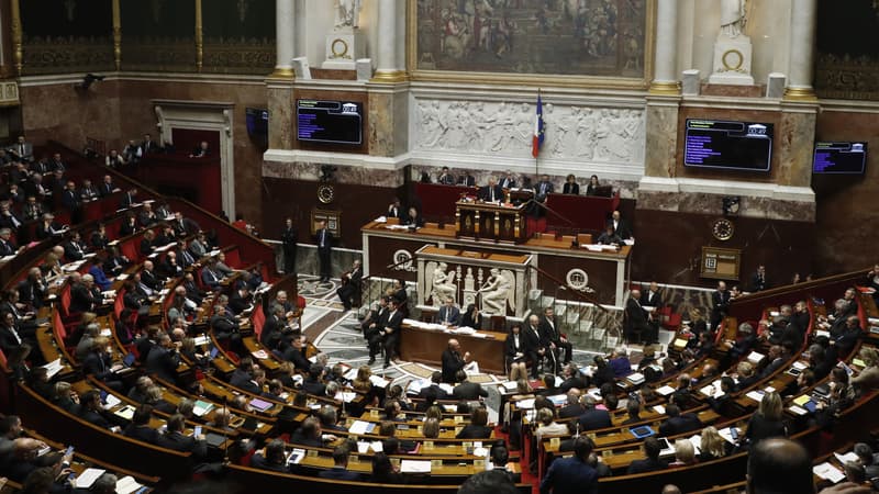 Vue de l'Assemblée nationale, le 19 décembre 2017 lors d'une session de questions au gouvernement. 