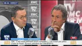 "Jean-Michel Aulas et moi avons la volonté que mercredi soit une fête, la fête du football (...) Et je ne vois pas des hordes de supporters marseillais déferler pour tout casser"