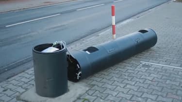 Un des radars arrachés par le conducteur du tracteur.