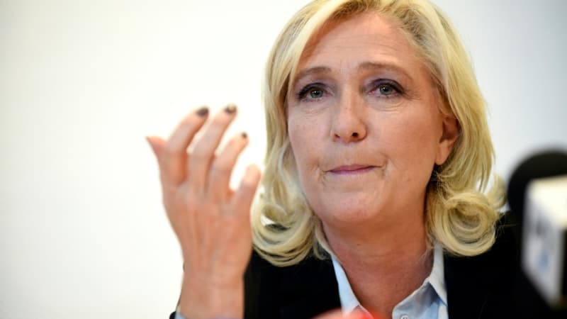 Marine Le Pen presidente du Rassemblement National RN et candidate a la presidentielle lors d une conference de presse le 23 septembre 2021 a Metz 1136648