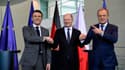 Emmanuel Macron, Olaf Scholz et Donald Tusk à Berlin ce vendredi 15 mars