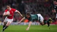 Shane Williams échappe à l'Irlandais Fitzgerald.