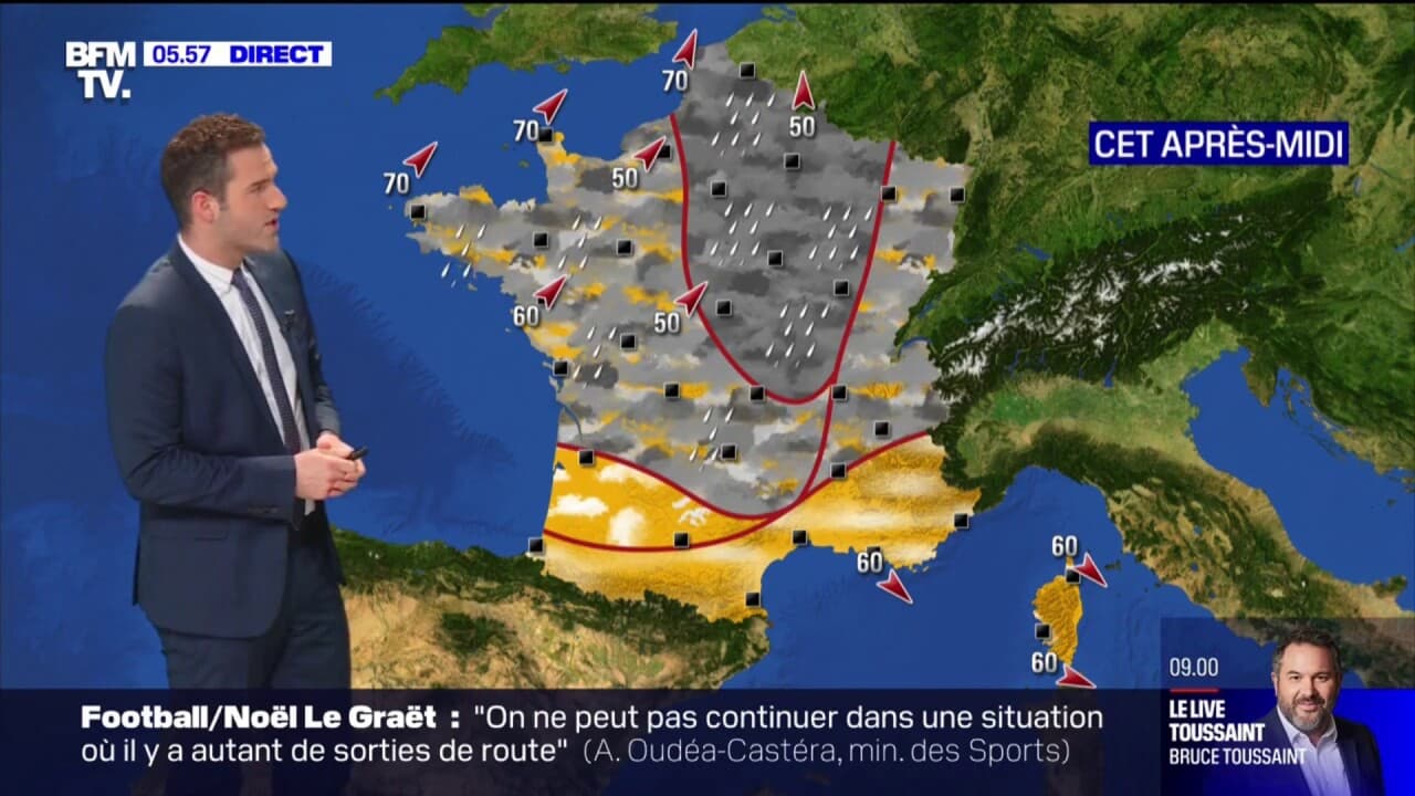 Un temps maussade attendu sur les deux tiers nord du pays ce mardi