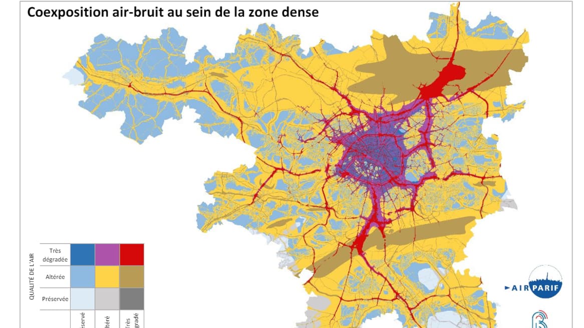 La pollution atmosphérique et sonore en Île-de-France.