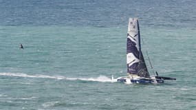 Charles Caudrelier au départ de la Route du Rhum, le 7 novembre 2022