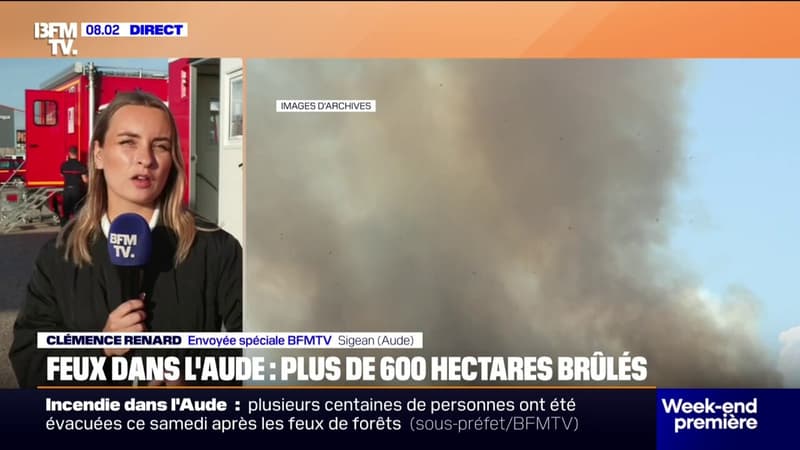 Feux dans l'Aude: le feu toujours pas fixé, mais 