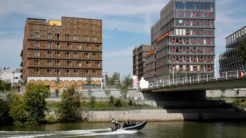 Le Village olympique de l'Île-Saint-Denis le 18 juillet 2024.