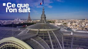 Vue aérienne prise le 8 juillet 2019 du Grand Palais, construit en 1900 pour l'Exposition universelle, dans la capitale française Paris.