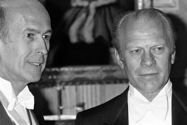 Valéry Giscard d'Estaing et Gerald Ford à Washington le 18 mai 1976
