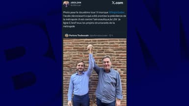 Une photo générée par IA représente François Briançon, tête de liste de l’union de la gauche, et François Piquemal, candidat portant les couleurs de LFI, se tenant la main