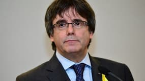 Carles Puigdemont lors d'une conférence de presse le 6 décembre 2017