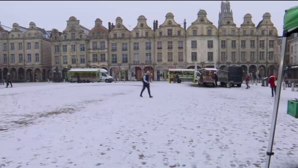 La neige est tombée à Arras (Pas-de-Calais) le 17 janvier 2024. La neige est tombée à Arras (Pas-de-Calais) le 17 janvier 2024.