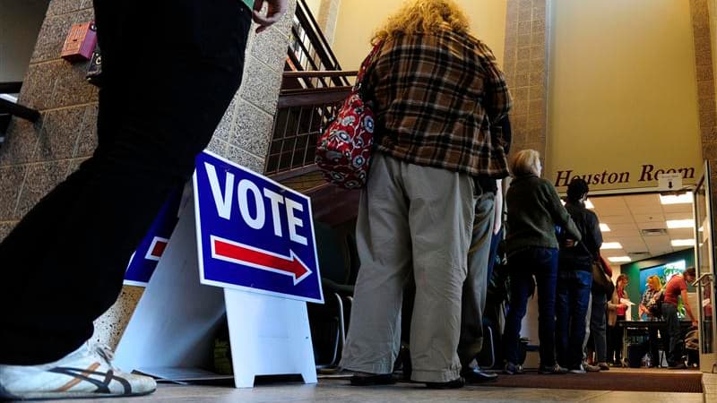 Un bureau de vote dans le Colorado, en 2012. (PHOTO D'ILLUSTRATION)