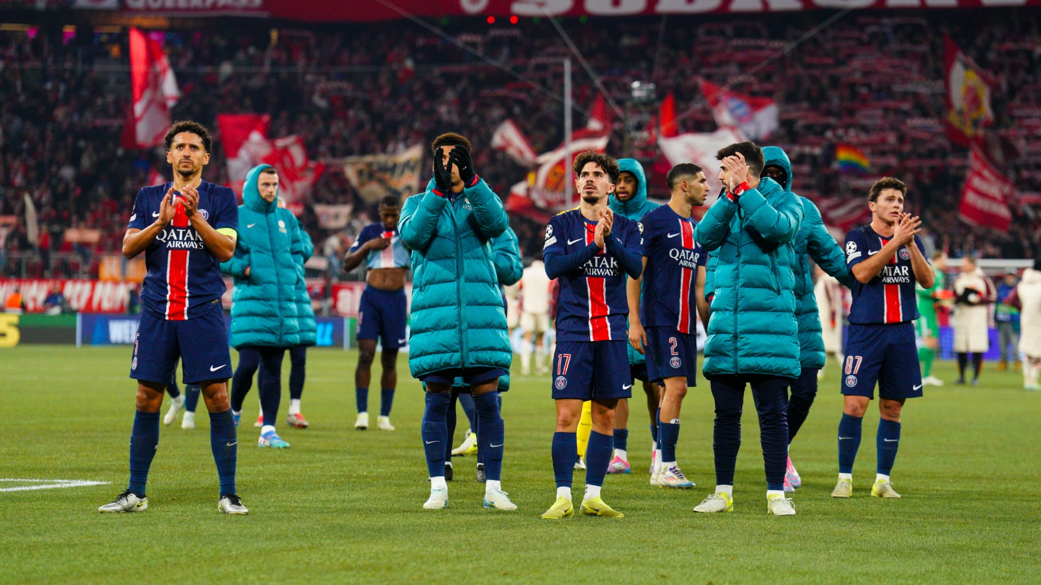 Le PSG après sa défaite sur la pelouse du Bayern Munich, le 26 novembre 2024 en Ligue des champions