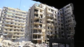 Un immeuble détruit dans la banlieue sud de Beyrouth, ce mercredi 2 octobre 2024