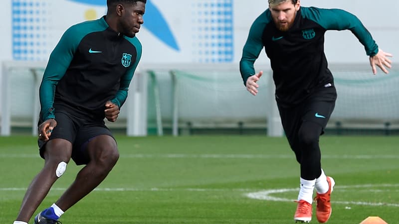 Samuel Umtiti et Lionel Messi