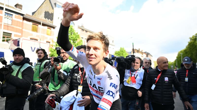 Tadej Pogacar lors de Liège-Bastogne-Liège, le 21 avril 2024