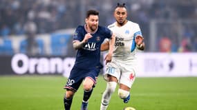 Lionel Messi face à Dimitri Payet lors de OM-PSG