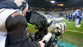Une caméra lors d'un match de Ligue 2 en janvier 2024