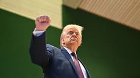 Donald Trump après la réunion du Conseil de paix au Forum économique mondial de Davos le 22 janvier 2026