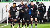 Les joueurs du Losc, à Wolfsburg le 8 décembre 2021