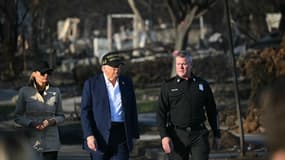 Donald Trump visite le quartier de Pacific Palisades à Los Angeles le 24 janvier 2025