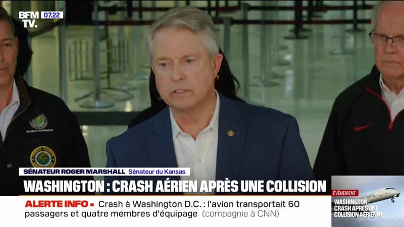 Crash aérien à Washington: Nous avons des raisons de penser que 60 personnes sont mortes, indique le sénateur du Kansas