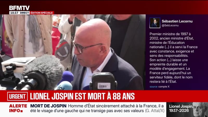 Mort de Lionel Jospin: Éric Ciotti évoque, après la mort de Lionel Jospin, "un homme d'État" et une personnalité politique "respectée car respectable"