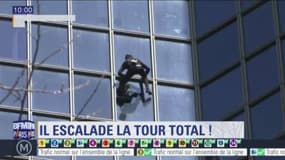 Le Spiderman français a escaladé la tour Total de la Défense