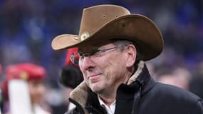John Textor et son chapeau de cowboy lors du match OL-PSG (2-3, L1), le 23 février 2025.
