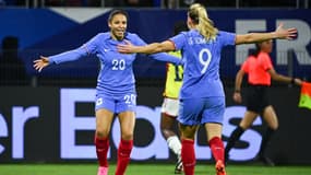 Le Sommer et Cascarino fêtent leurs buts avec l'équipe de France, 7 avril 2023