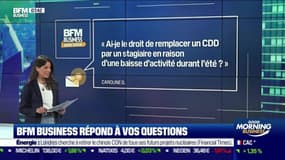 BFM Business avec vous : Peut-on remplacer un CDD par un stagiaire en raison d'une baisse d'activité ? - 26/0