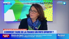 Marina Ferrari, ministre des Sports s'exprime sur l'aménagement du sport en milieu scolaire 