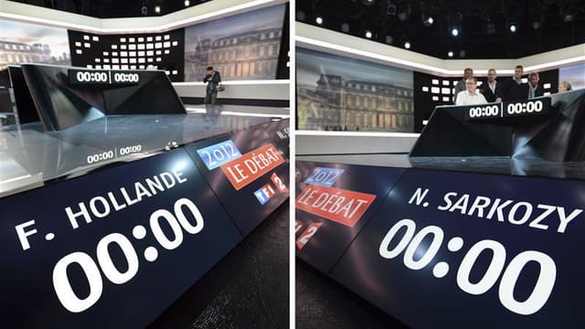 Nicolas Sarkozy et François Hollande se sont tous deux déclarés "concentrés" à leur arrivée dans le studio qui doit abriter leur débat de mercredi soir, quatre jours avant le second tour de l'élection présidentielle. /Photo prise le 1er mai 2012/REUTERS/F