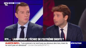 Jordan Bardella sur les arrivées de migrants qui ont doublé en Italie: "je ne suis pas l'avocat de Giorgia Meloni" 