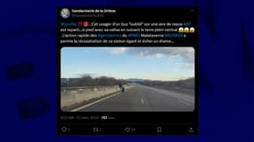 Un touriste du Bangladesh sur l'autoroute A7 ce jeudi 13 mars.