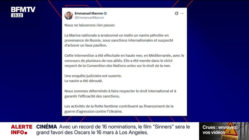 Un navire russe intercepté en Méditerranée par la Marine nationale
