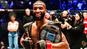 Salahdine Parnasse après sa victoire au KSW Paris, le 6 avril 2024