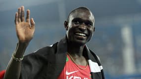 David Rudisha après son titre sur le 800 mètres lors des Jeux olympiques de Rio en 2016.