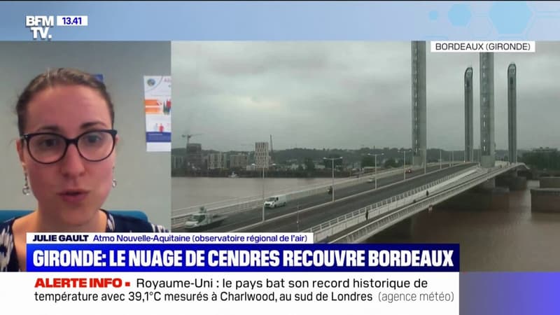 Incendies en Gironde: la ville de Bordeaux recouverte par un nuage de cendres