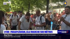 Lyon: une habitante paraplégique réussit son défi de marcher 500 mètres