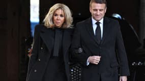 Brigitte et Emmanuel Macron le 5 janvier 2024 à Paris 